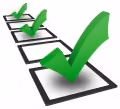 Green ticks in a checklist