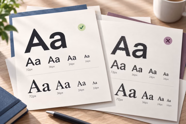 Illustration of font samples being compared