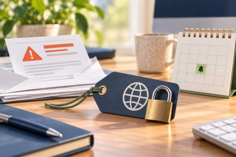 Illustration of a domain name being protected